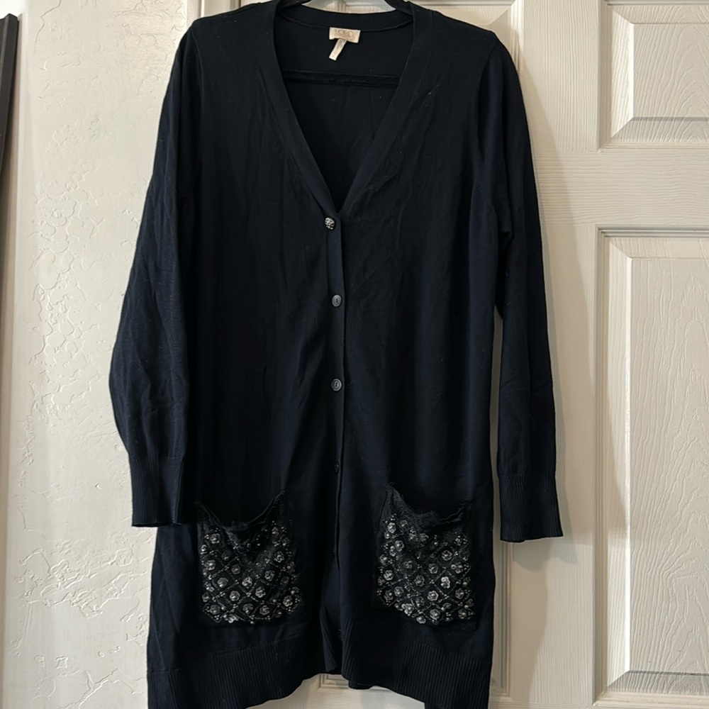 Like new ! Black longline cardigan by LOGO